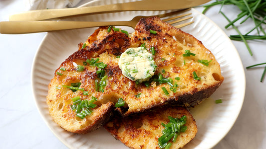 Savoury Sourdough French Toast with Chive Butter