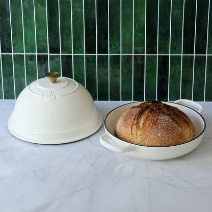 Sourdough Starter Kit & Round Enamel-Coated Dutch Oven Bundle